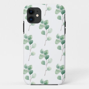 Modern Watercolor Eucalyptus Green Pattern Case-Mate iPhone Case