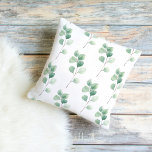 Modern Watercolor Eucalyptus Green Pattern Cushion<br><div class="desc">Modern Watercolor Eucalyptus Green Pattern</div>