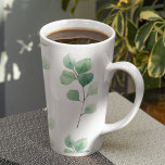 Modern Watercolor Eucalyptus Green Pattern Latte Mug<br><div class="desc">Modern Watercolor Eucalyptus Green Pattern</div>