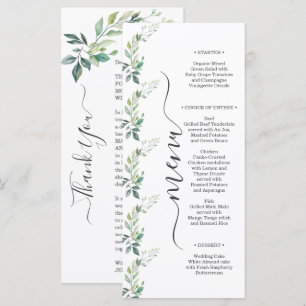 Modern Watercolor Eucalyptus Leaves Greenery Menu