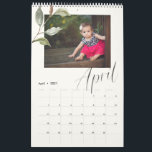 Modern Watercolor Eucalyptus Script Multi Photo Calendar<br><div class="desc">Create the perfect calendar this year with this modern eucalyptus botanical design. The design easily allows you to personalise the covers and months with your photos, and each month features the name of the month written in a watercolor brush script, and a watercolor botanical element embellishing the corner. Most images...</div>