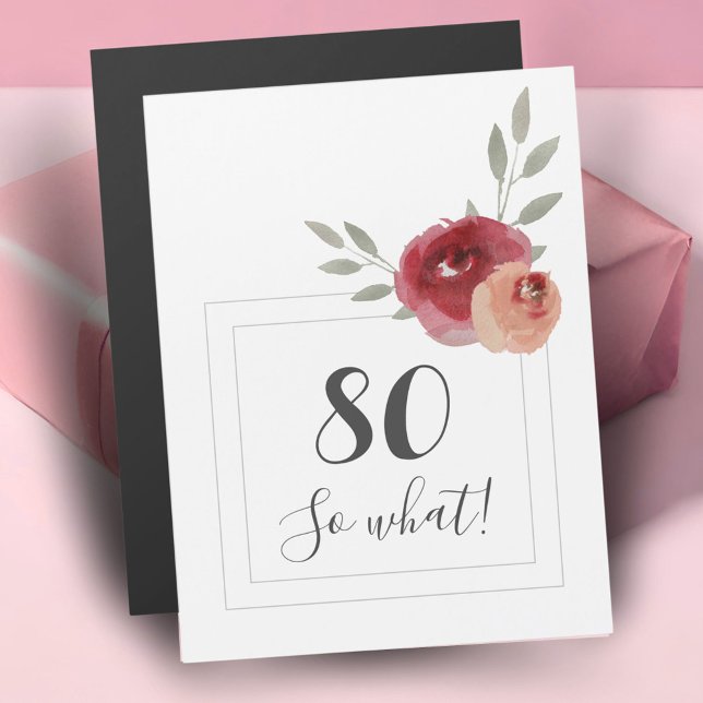 Modern Watercolor Floral 80th Birthday Magnet (Creator Uploaded)