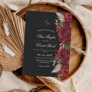 Modern Watercolor Floral Boho Wedding Invitation