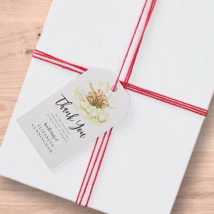 Modern Watercolor Floral Botanical Memorial Thank Gift Tags