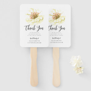 Modern Watercolor Floral Botanical Memorial Thanks Hand Fan