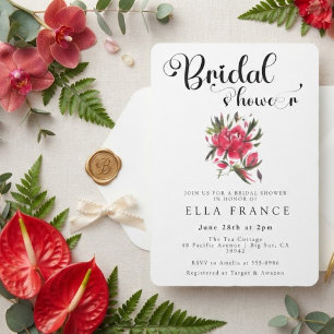 Modern Watercolor Floral Bridal Shower Invitation