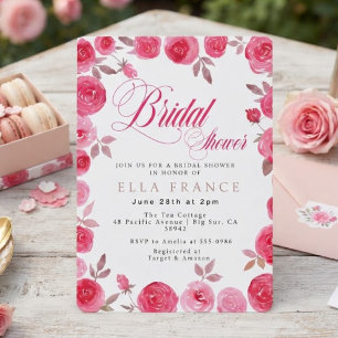 Modern Watercolor Floral Bridal Shower Invitation