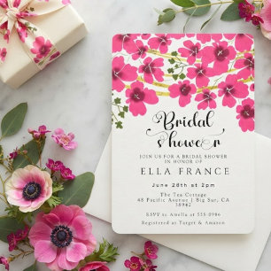 Modern Watercolor Floral Bridal Shower Invitation