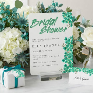 Modern Watercolor Floral Bridal Shower Invitation