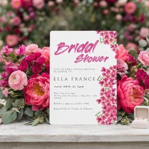Modern Watercolor Floral Bridal Shower Invitation