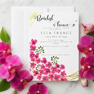 Modern Watercolor Floral Bridal Shower Invitation