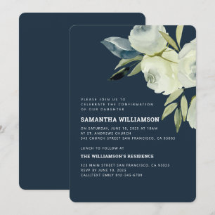 Modern Watercolor Floral Confirmation Invitation