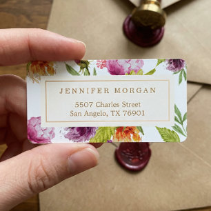 Modern Watercolor Floral Elegant Decor Label