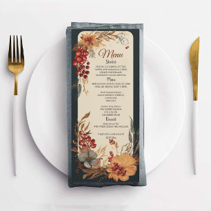 Modern Watercolor Floral Elegant Wedding Menu