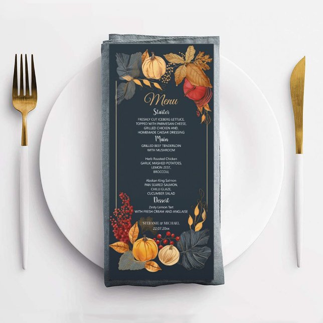 Modern Watercolor Floral Elegant Wedding Menu (Creator Uploaded)