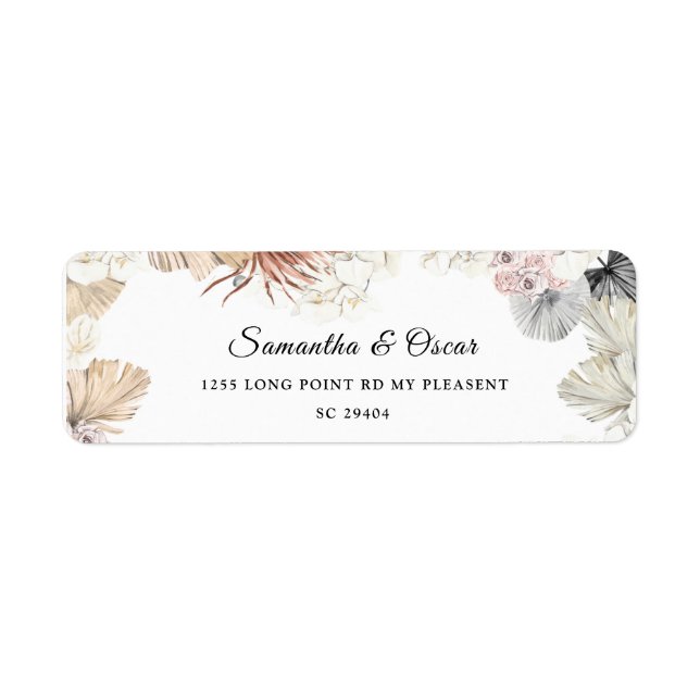 Modern Watercolor Floral Orchid Gold Frame  (Front)