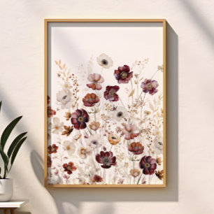 Modern Watercolor Floral Poster