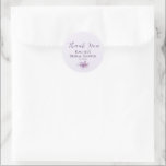 Modern Watercolor Floral Thank You Bridal Shower Classic Round Sticker<br><div class="desc">Add a refined finishing touch to your celebration with these Modern Amethyst Bridal Shower Stickers. Designed in a soft lavender palette with elegant amethyst typography, these customizable stickers are perfect for envelopes, candy bags, candles, mini gifts or thank you favors. Stylish and versatile, they coordinate seamlessly with the Modern Amethyst...</div>