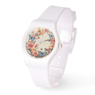 Modern Watercolor Floral Watch