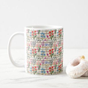 Modern Watercolor Flower Pattern Coffee Mug