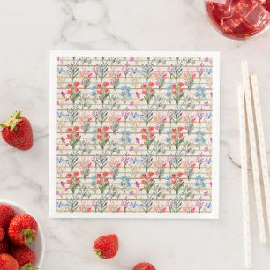 Modern Watercolor Flower Pattern Napkin
