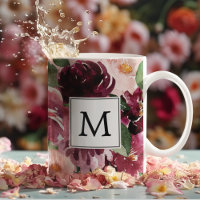 Modern Watercolor Flowers Monogrammed