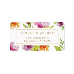 Modern Watercolor Flowers Stylish and Classy Label