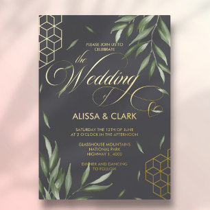 Modern Watercolor Foliage Bold Geometric Accents