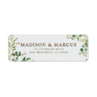 Modern Watercolor Foliage Wedding Return Address