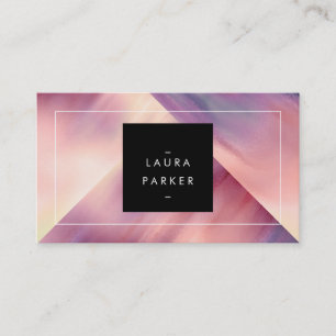 Modern Watercolor Geometric Contemporary Artist Business Card