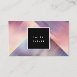 Modern Watercolor Geometric  Contemporary Artist Business Card