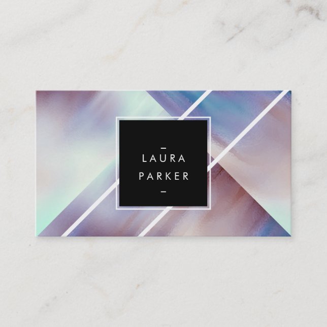 Modern Watercolor Geometric Polygon Artist Business Card (Front)