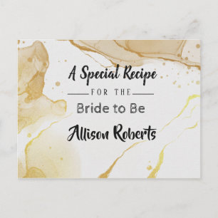 Modern Watercolor Gold Bridal Shower Postcard