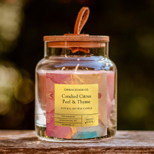 Modern Watercolor Gold Luxury Candle Label