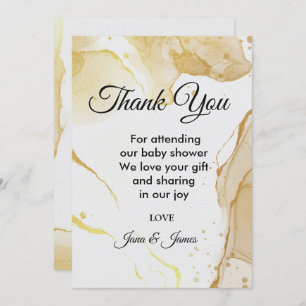 Modern Watercolor Gold  thank you Invitation