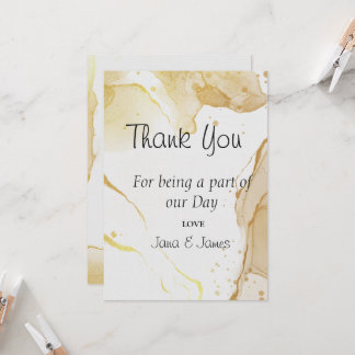 Modern Watercolor Gold thank you Invitation