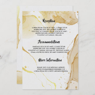 Modern Watercolor Gold wedding program Invitation