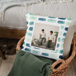 Modern Watercolor Green Brush Stroke | Photo Cushion<br><div class="desc">Modern Watercolor Green Brush Stroke | Photo</div>
