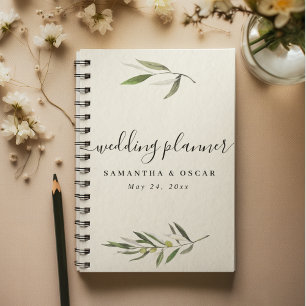 Modern Watercolor Green Olive Branch Planner