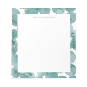 Modern Watercolor Green Sea Foam Turquoise  Notepad