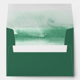 Modern Watercolor Green Wedding Invitation Envel Envelope