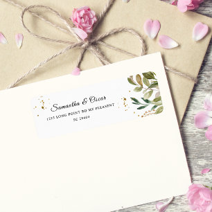 Modern Watercolor Greenery Leaf Frame