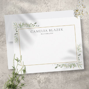 Modern Watercolor Greenery Professional Card