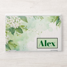 Modern Watercolor Greeny Flowers & personalise