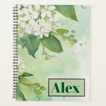 Modern Watercolor Greeny Flowers & personalise