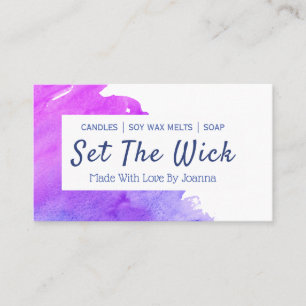 Modern Watercolor Handmade Soy Melt Candle Soap Business Card