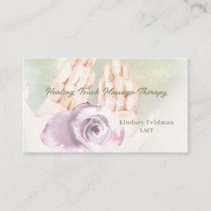 Modern Watercolor Hands Massage Therapist 2 Business Card