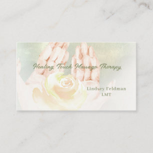 Modern Watercolor Hands Massage Therapist 3 Business Card