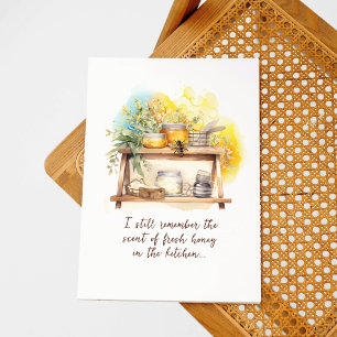 Modern Watercolor Honey Jars Mother's Day Art Card