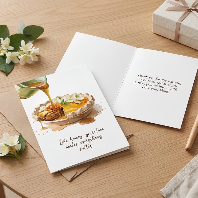 Modern Watercolor Honey Pie Editable Moms Card (Creator Uploaded)